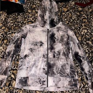 Gray Marble Zip Up Jacket